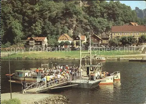 Rathen Saechsische Schweiz Seilfaehre ueber die Elbe Kat. Rathen Sachsen