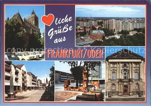 Frankfurt Oder Kirche Siedlung Hochhaeuser Fussgaengerzone Gebaeude Kat. Frankfurt Oder