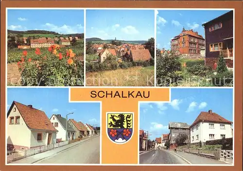 Schalkau Siedlung im Grund Teilansicht Polytech Oberschule Karl Marx Siedlung Bahnhofstr Kat. Schalkau