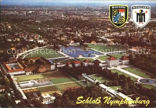 Muenchen Schloss Nymphenburg Stadtblick Kat. Muenchen