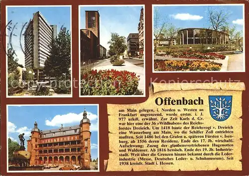 Offenbach Main Hochhaus Kirche Halle Rathaus Kat. Offenbach am Main
