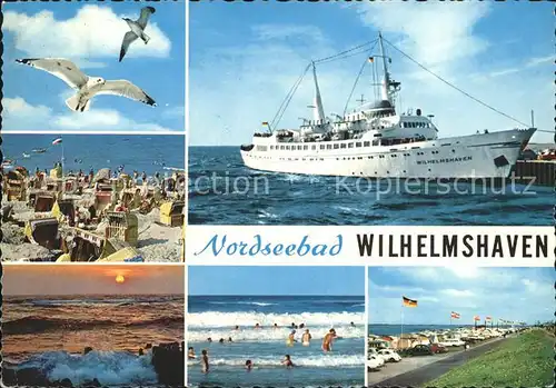 Wilhelmshaven Strand Passagierschiff Wilhelmshaven Badestrand Geniusbank Kat. Wilhelmshaven