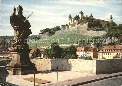 Wuerzburg Festung Marienberg mit St Kilian Kat. Wuerzburg