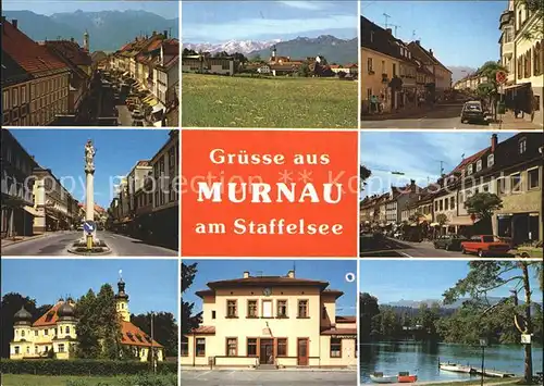 Murnau Teilansichten Strassenpartien Schloss Bahnhof Staffelsee Kat. Murnau a.Staffelsee