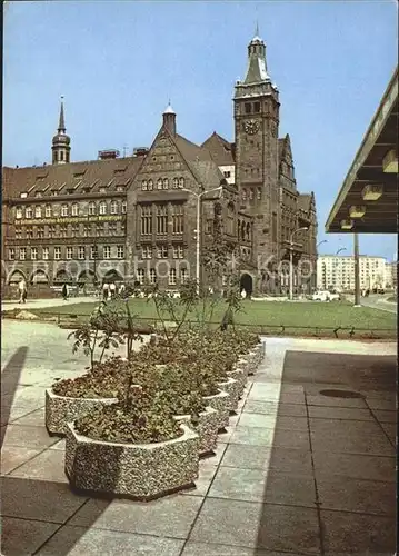 Karl Marx Stadt Blick zum Rathaus Kat. Chemnitz