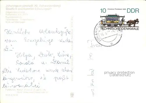 Johanngeorgenstadt Erzgebirgsschanze Kulturhaus Karl Marx Postsaeule Ferienheime Schwefelwerk Oberjugel Kat. Johanngeorgenstadt