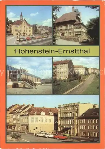 Hohenstein Ernstthal Rathaus HO Gaststaette Berggasthaus Schwimmhalle Neubaugebiet Markt Kat. Hohenstein Ernstthal