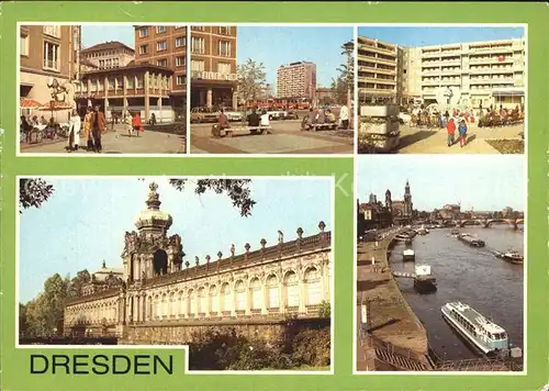 Dresden Gewandhausstr Pirnaischer Platz Neustaedter Markt Zwinger Kronentor mit Langgalerie Terrassenufer Kat. Dresden Elbe