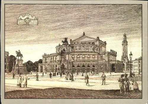 Dresden Kgl Hoftheater von 1878 zerstoert 1945 Kat. Dresden Elbe