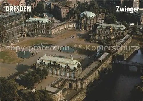 Dresden Zwinger Fliegeraufnahme Kat. Dresden Elbe