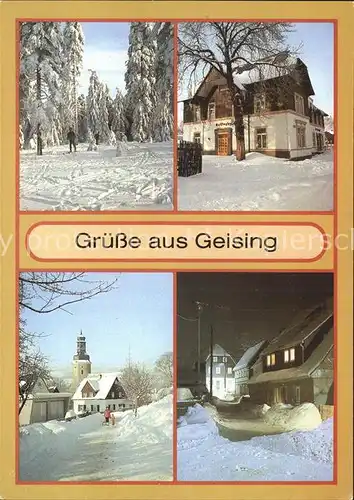 Geising Erzgebirge Winterlandschaft HO Hotel Geisinghof Teilansicht Winteridyll bei Nacht Kat. Geising Osterzgebirge