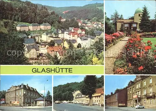 Glashuette Sachsen Blick vom Ochsenkopf Sternwarte Aug Bebel Str Thaelmann Str Kulturhaus Kat. Glashuette Sachsen