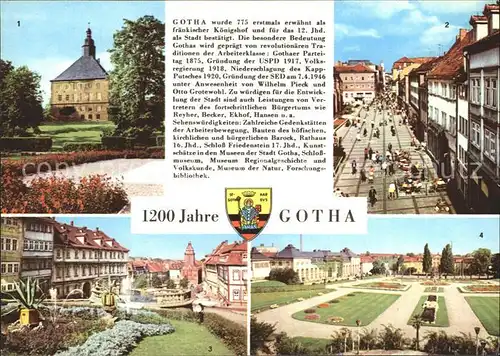 Gotha Thueringen Schloss Friedenstein Neumarkt Erfurter Str Wasserkunst Rathaus Orangerie Kat. Gotha
