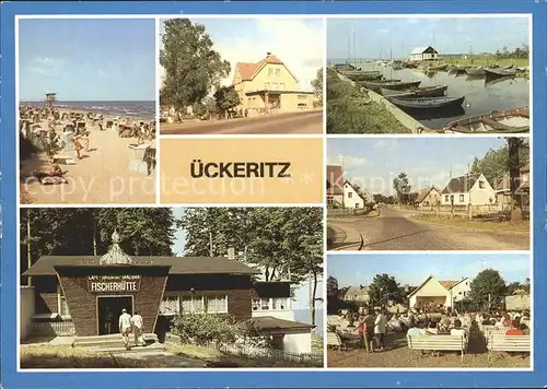 ueckeritz Usedom Strand Ratscafe Bootshaven Achterwasser Hauptstr Cafe Oriental Fischerhuette Kurplatz Kat. ueckeritz Usedom