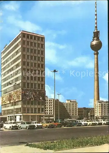 Berlin Alexanderplatz Haus des Lehrers UKW und Fernsehturm Kat. Berlin