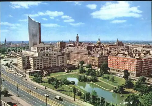 Leipzig Stadtblick mit Oper und Hochhaus der Karl Marx Universitaet Kat. Leipzig