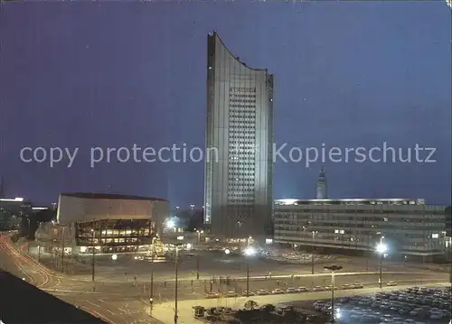 Leipzig Karl Marx Platz bei Nacht Kat. Leipzig