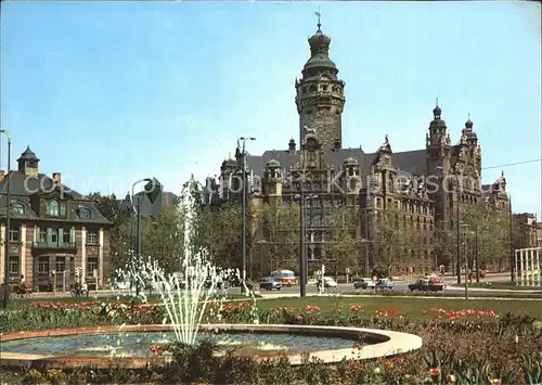 Leipzig Neues Rathaus Brunnen Kat. Leipzig