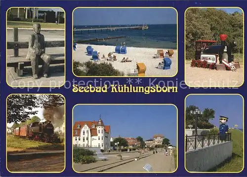 Kuehlungsborn Ostseebad Skulptur Strandpartie Molly Inselbahn Promenade Conducteur Kat. Kuehlungsborn