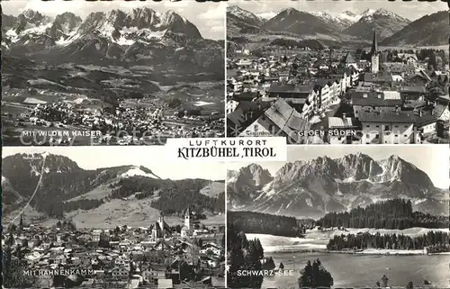 Kitzbuehel Tirol Panorama Wilder Kaiser Hahnenkamm Schwarzsee Kat. Kitzbuehel