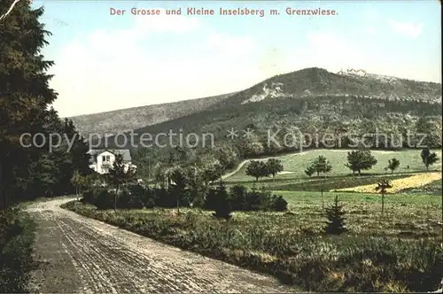 Inselsberg Schmalkalden Grosse und Kleine Inselsberg mit Grenzwiese Kat. Schmalkalden