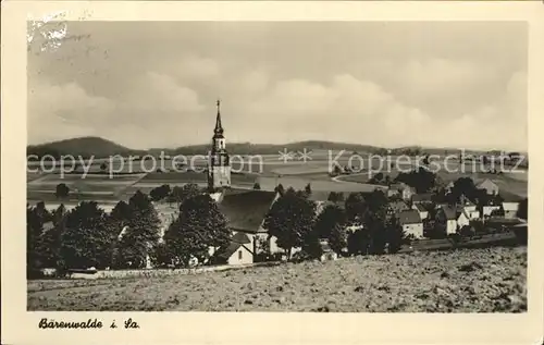 Baerenwalde Ortsansicht mit Kirche Kat. Crinitzberg