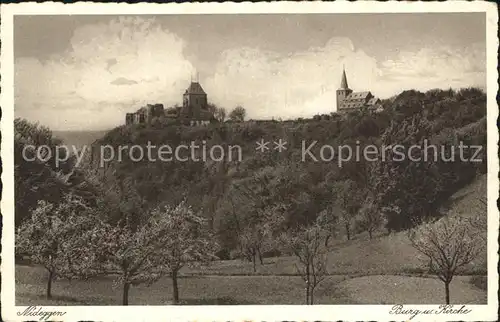 Nideggen Eifel Burg und Kirche Kat. Nideggen