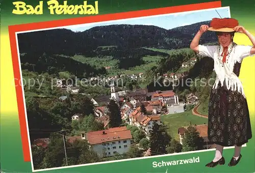 Bad Peterstal Griesbach Ortsansicht mit Kirche Heilbad und Ferienort Schwarzwald Trachten Kat. Bad Peterstal Griesbach
