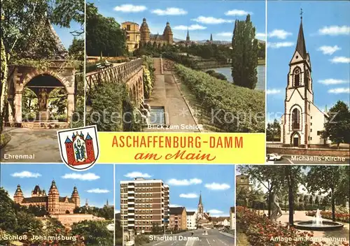 Damm Aschaffenburg Ehrenmal Schloss Johannisburg Michaeliskirche Anlagen Pompejanum Kat. Aschaffenburg