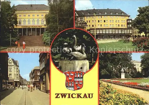 Zwickau Sachsen Pionierhaus Wilhelm Pieck Ringkaffee Schwanenbrunnen Innere Plauensche Strasse Stadtpark Kat. Zwickau