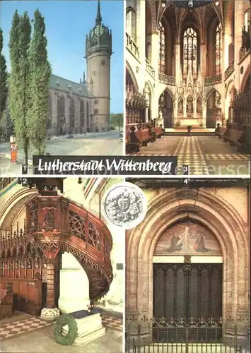Wittenberg Lutherstadt Schlosskirche Thesentuer Luthers Grab Kat. Wittenberg