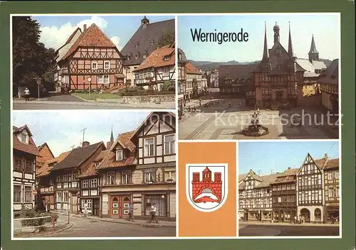 Wernigerode Harz Klintgasse Rathaus Markt Kleinstes Haus Fussgaengerzone Breite Strasse Fachwerkhaeuser Kat. Wernigerode
