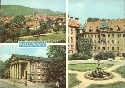 Meiningen Thueringen uebersicht Theater Schlosshof Brunnen Kat. Meiningen