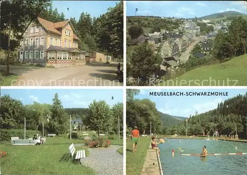 Meuselbach Schwarzmuehle Konsum Gaststaette Anlagen Schwimmbad Kat. Meuselbach Schwarzmuehle