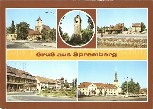 Spremberg Niederlausitz Schloss Georgenbergturm Busbahnhof Clara Zetkin Strasse Rathaus Markt Kat. Spremberg
