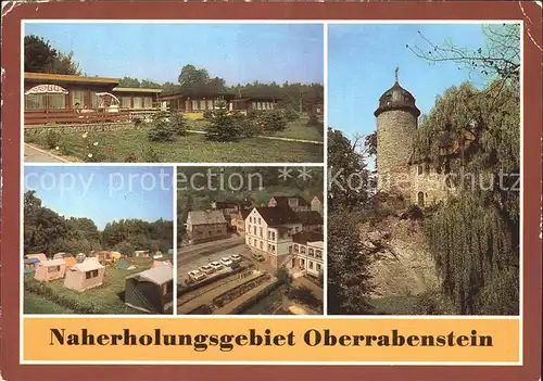 Karl Marx Stadt Naherholungsgebiet Oberrabenstein Bungalowdorf Burg Rabenstein Campingplatz Cafe Schmidt Kat. Chemnitz