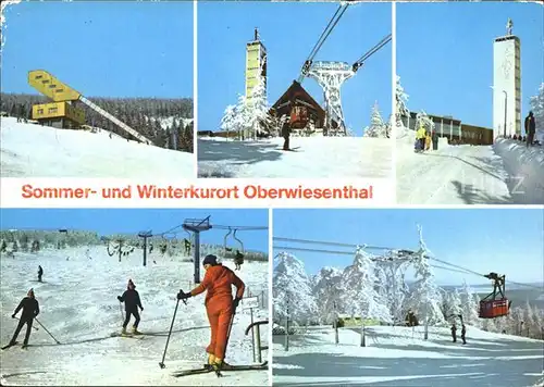 Oberwiesenthal Erzgebirge Sprungschanze Bergstation Drahtseilbahn Aussichtsturm HOG Fichtelberghaus Sessellift Wintersportplatz Kat. Oberwiesenthal
