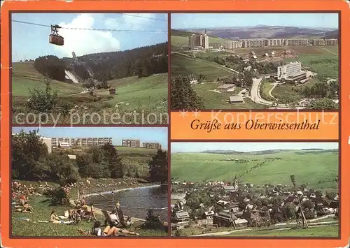 Oberwiesenthal Erzgebirge Wintersportplatz im Sommer Sprungschanze Neubaugebiet Sparringberg Freibad Kat. Oberwiesenthal