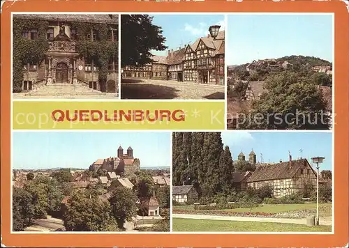 Quedlinburg Rathausportal Schlossberg Muenzenberg Schloss Stiftskirche Wordplatzgarten Kat. Quedlinburg