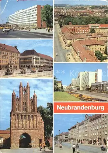 Neubrandenburg Rat des Bezirks Centrum Warenhaus Friedlaender Tor Haus der Kultur und Bildung Hotel Ernst Thaelmann Strasse Kat. Neubrandenburg