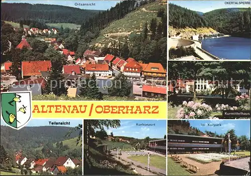 Altenau Harz Ortsansichten Okertalsperre Sperrmauer Kurmittelhaus Kurpark Kurkonzert Kat. Altenau