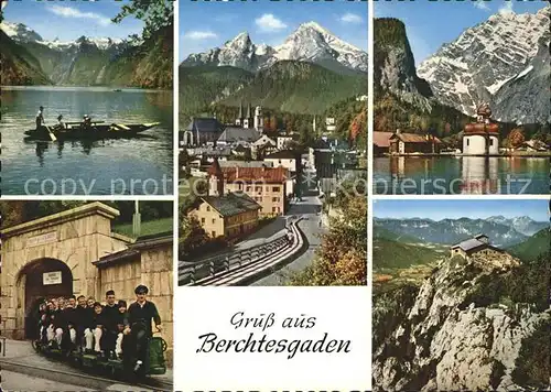 Berchtesgaden Koenigssee St Bartholomae Wallfahrtskirche Watzmann Salzbergwerk Kehlsteinhaus Alpenpanorama Kat. Berchtesgaden