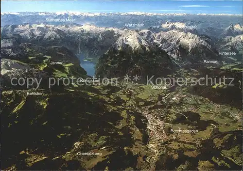 Berchtesgaden Talkessel mit Bergpanorama Fliegeraufnahme Kat. Berchtesgaden