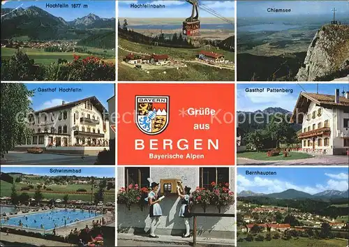 Bergen Chiemgau Hochfelln Bergbahn Chiemsee Gasthof Pattenberg Bernhaupten Schwimmbad Bayerische Alpen Kat. Bergen