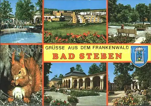 Bad Steben Kurpark Wasserspiele Kurhaus Eichhoernchen Kurort im Frankenwald Kat. Bad Steben