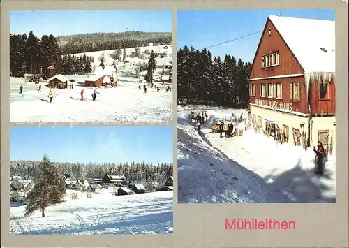 Muehlleithen Klingenthal Teilansicht Betriebsferienheim VEB Spezialhochbau Berlin HO Hotel Buschhaus Wintersport Kat. Klingenthal Sachsen