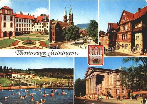 Meiningen Thueringen Schloss Stadtkirche Henneberger Haus Schwimmbad Theater Kat. Meiningen