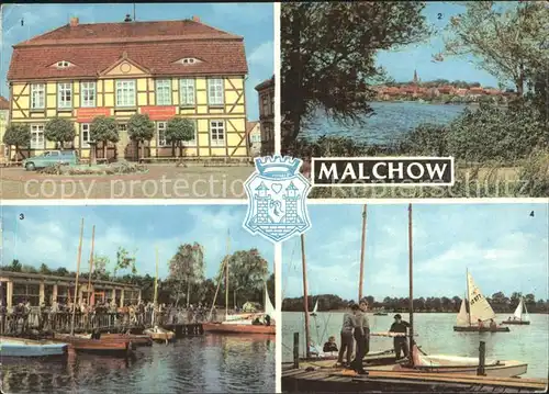 Malchow Rathaus Seglerheim Seglerhafen Malchower See Mecklenburgische Seenplatte Kat. Malchow Mecklenburg