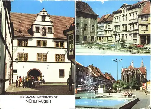 Muehlhausen Thueringen Rathaus Karl Marx Platz Wilhelm Pieck Platz Thomas Muentzer Stadt Kat. Muehlhausen Thueringen