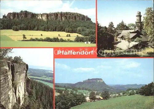 Pfaffendorf Koenigstein Pfaffenstein Aussichtsturm Berggaststaette Weisse Wand Festung Koenigstein Elbsandsteingebirge Kat. Koenigstein Saechsische Schweiz
